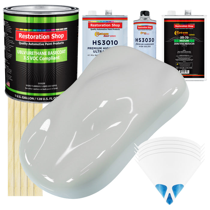 Classic White - LOW VOC Urethane Basecoat with Premium Clearcoat Auto Paint - Complete Medium Gallon Paint Kit - Professional Gloss Automotive Coating