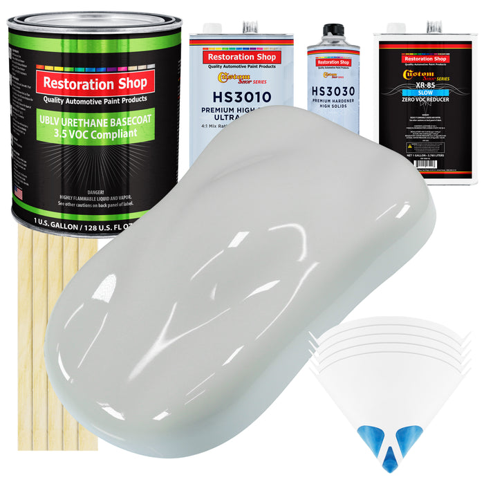 Classic White - LOW VOC Urethane Basecoat with Premium Clearcoat Auto Paint - Complete Slow Gallon Paint Kit - Professional Gloss Automotive Coating