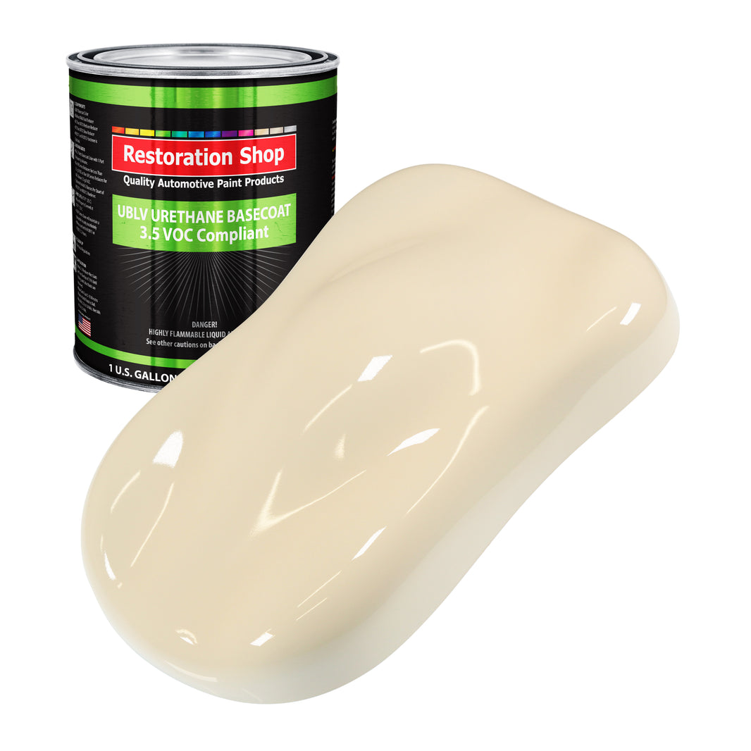 Wimbledon White - LOW VOC Urethane Basecoat Auto Paint - Gallon Paint Color Only - Professional High Gloss Automotive, Car, Truck Refinish Coating