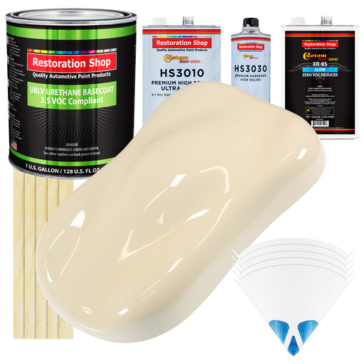 Wimbledon White - LOW VOC Urethane Basecoat with Premium Clearcoat Auto Paint - Complete Slow Gallon Paint Kit - Professional Gloss Automotive Coating