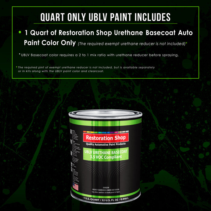 Wimbledon White - LOW VOC Urethane Basecoat Auto Paint - Quart Paint Color Only - Professional High Gloss Automotive Coating