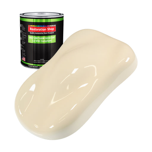 Wimbledon White - LOW VOC Urethane Basecoat Auto Paint - Quart Paint Color Only - Professional High Gloss Automotive Coating