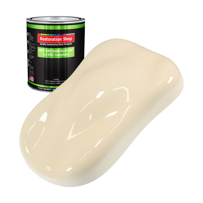 Wimbledon White - LOW VOC Urethane Basecoat Auto Paint - Quart Paint Color Only - Professional High Gloss Automotive Coating