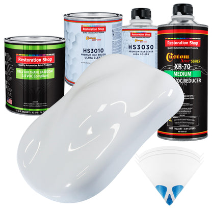 Winter White - LOW VOC Urethane Basecoat with Premium Clearcoat Auto Paint - Complete Medium Quart Paint Kit - Professional Gloss Automotive Coating