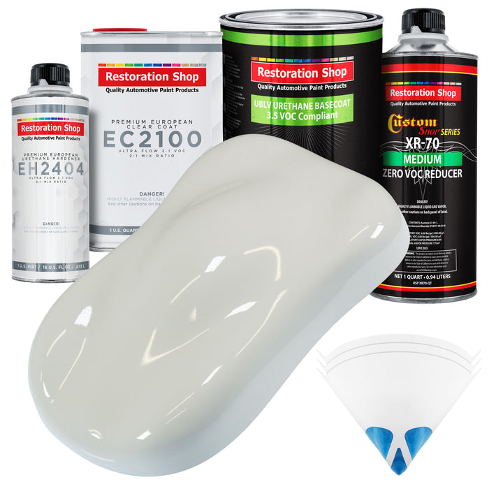 Linen White - LOW VOC Urethane Basecoat with European Clearcoat Auto Paint - Complete Quart Paint Color Kit - Automotive Coating