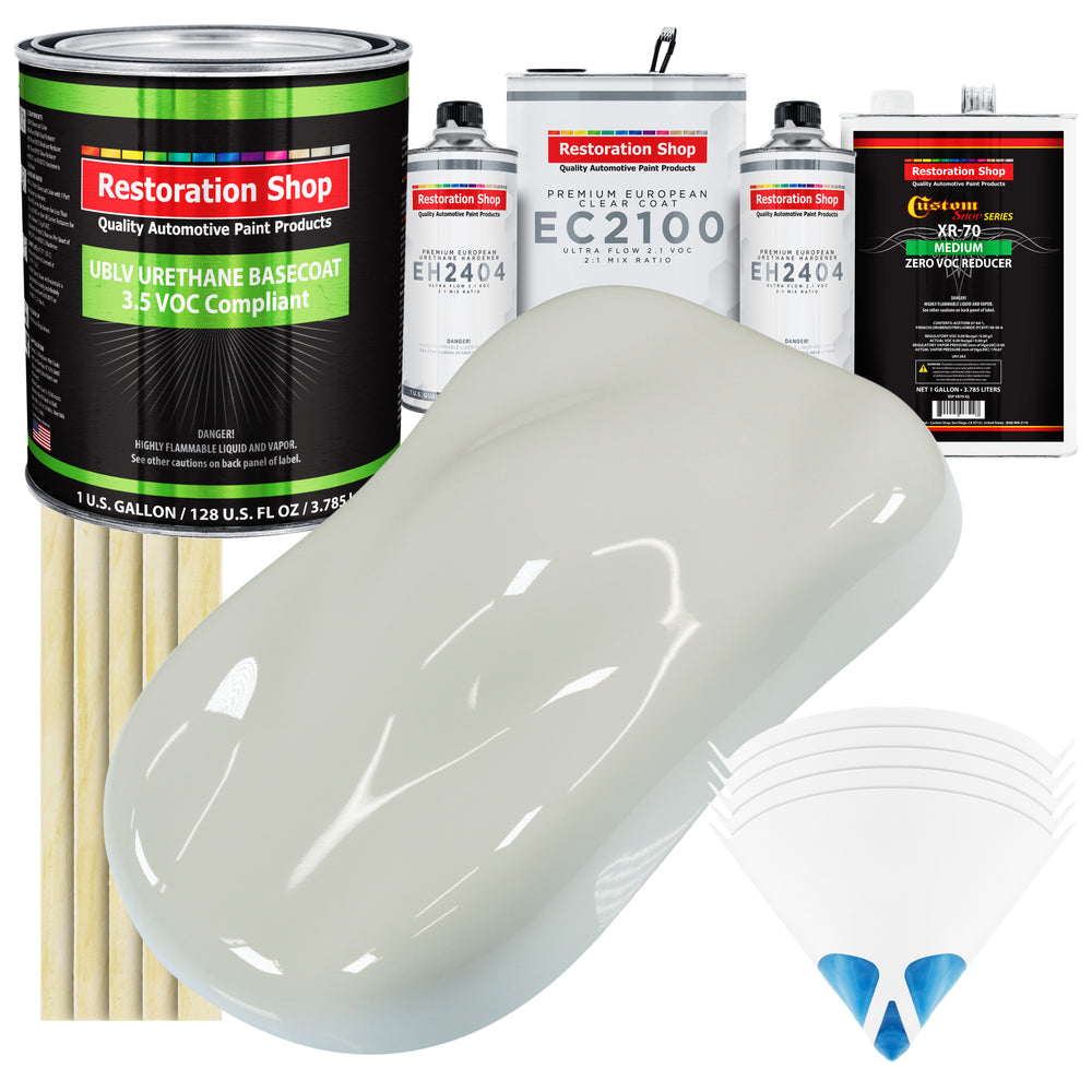 Arctic White - LOW VOC Urethane Basecoat with European Clearcoat Auto Paint - Complete Gallon Paint Color Kit - Automotive Coating