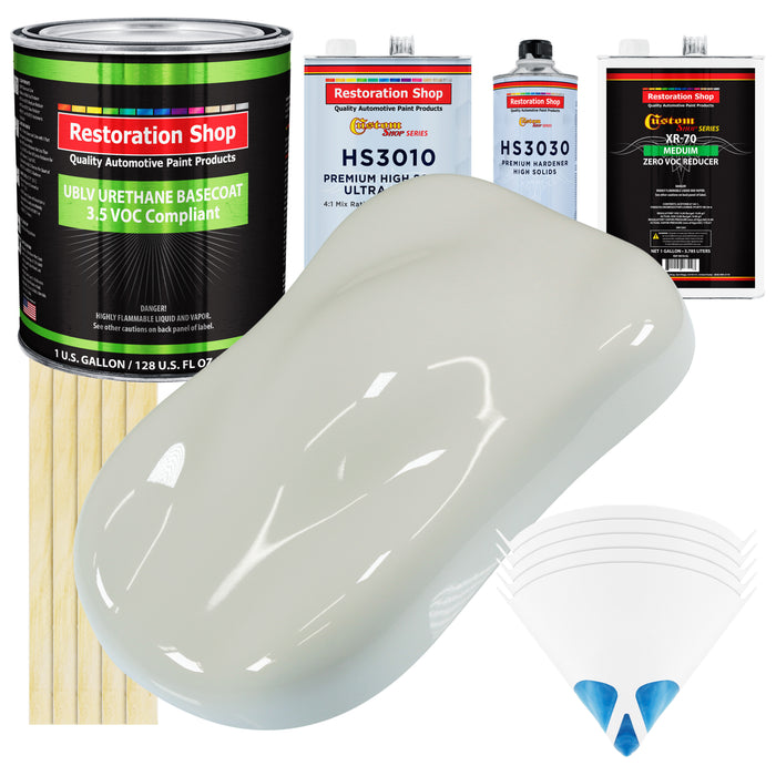 Arctic White - LOW VOC Urethane Basecoat with Premium Clearcoat Auto Paint - Complete Medium Gallon Paint Kit - Professional Gloss Automotive Coating