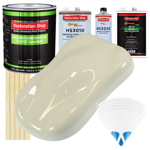 Grand Prix White - LOW VOC Urethane Basecoat with Premium Clearcoat Auto Paint - Complete Medium Gallon Paint Kit - Professional Automotive Coating