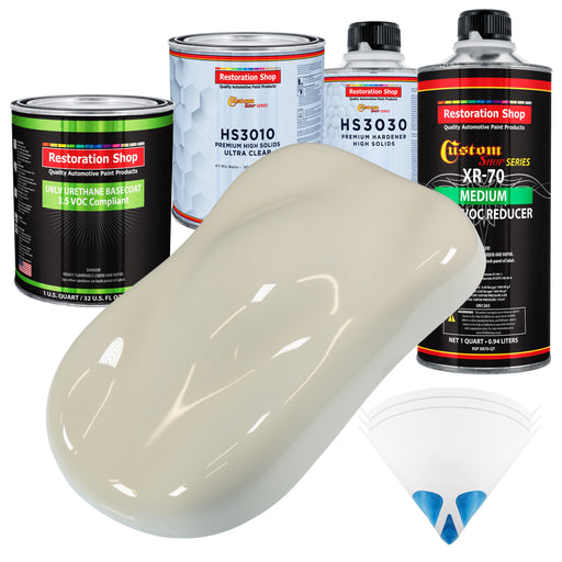 Performance Bright White - LOW VOC Urethane Basecoat with Premium Clearcoat Auto Paint - Complete Medium Quart Paint Kit - Pro Automotive Coating