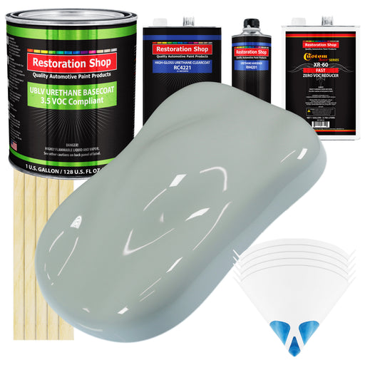 Classic White - LOW VOC Urethane Basecoat with Clearcoat Auto Paint - Complete Fast Gallon Paint Kit - Professional High Gloss Automotive Coating