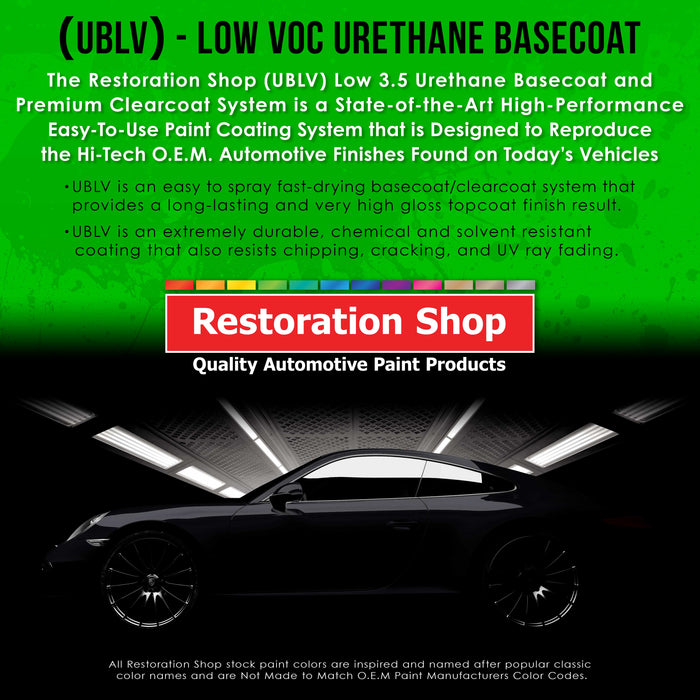 Fleet White - LOW VOC Urethane Basecoat Auto Paint - Quart Paint Color Only - Professional High Gloss Automotive Coating