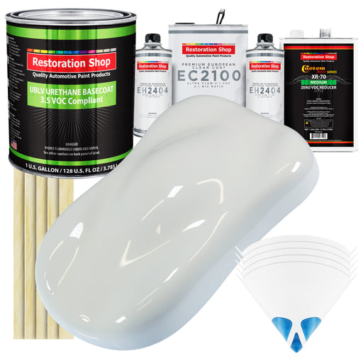 Cameo White - LOW VOC Urethane Basecoat with European Clearcoat Auto Paint - Complete Gallon Paint Color Kit - Automotive Coating