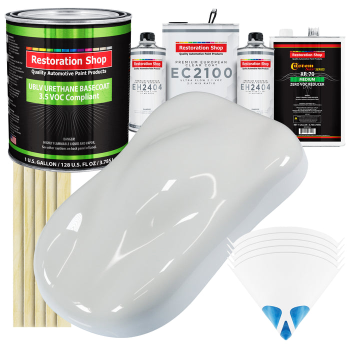 Championship White - LOW VOC Urethane Basecoat with European Clearcoat Auto Paint - Complete Gallon Paint Color Kit - Automotive Coating