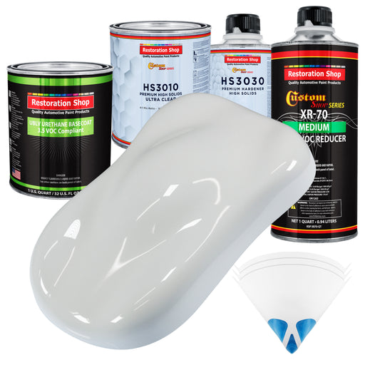 Championship White - LOW VOC Urethane Basecoat with Premium Clearcoat Auto Paint - Complete Medium Quart Paint Kit - Professional Automotive Coating