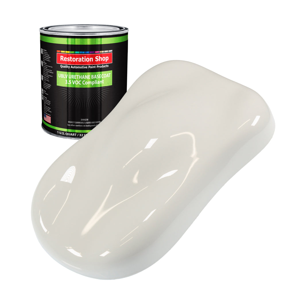 Wispy White - LOW VOC Urethane Basecoat Auto Paint - Quart Paint Color Only - Professional High Gloss Automotive Coating