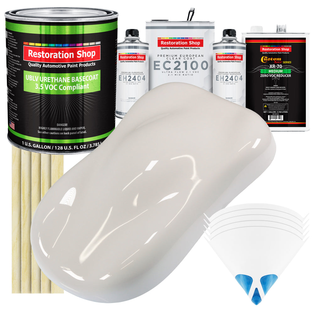 Oxford White - LOW VOC Urethane Basecoat with European Clearcoat Auto Paint - Complete Gallon Paint Color Kit - Automotive Coating