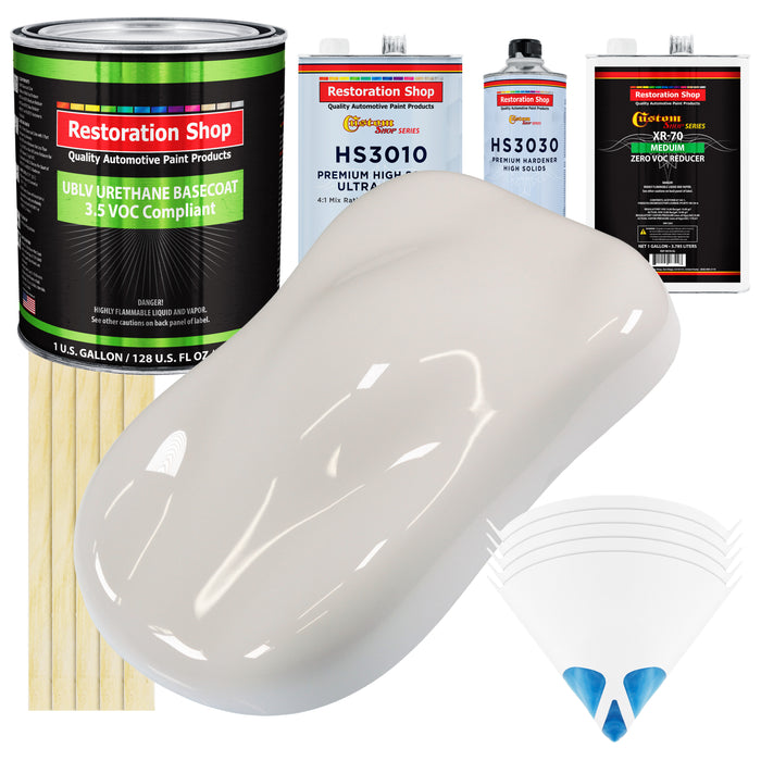 Oxford White - LOW VOC Urethane Basecoat with Premium Clearcoat Auto Paint - Complete Medium Gallon Paint Kit - Professional Gloss Automotive Coating