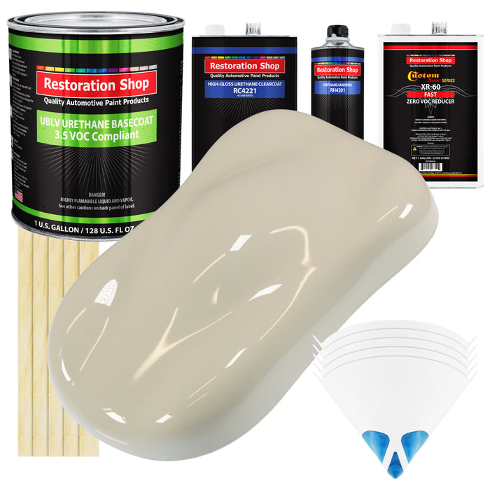 Olympic White - LOW VOC Urethane Basecoat with Clearcoat Auto Paint - Complete Fast Gallon Paint Kit - Professional High Gloss Automotive Coating