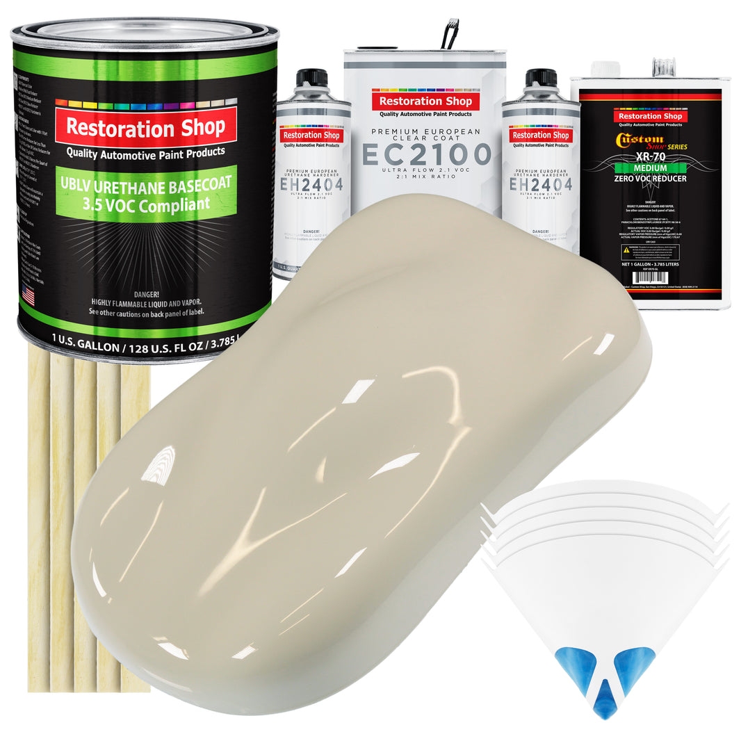 Olympic White - LOW VOC Urethane Basecoat with European Clearcoat Auto Paint - Complete Gallon Paint Color Kit - Automotive Coating