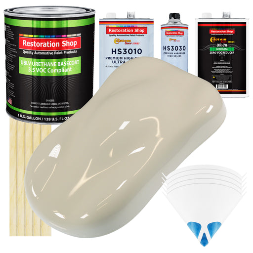Olympic White - LOW VOC Urethane Basecoat with Premium Clearcoat Auto Paint - Complete Medium Gallon Paint Kit - Professional Gloss Automotive Coating