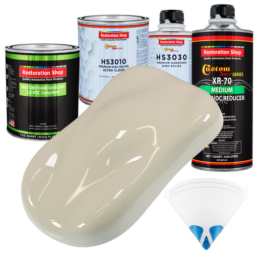 Olympic White - LOW VOC Urethane Basecoat with Premium Clearcoat Auto Paint - Complete Medium Quart Paint Kit - Professional Gloss Automotive Coating