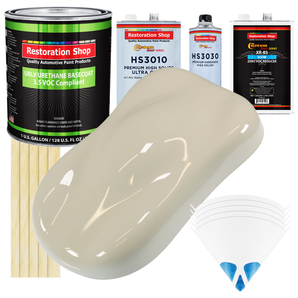 Olympic White - LOW VOC Urethane Basecoat with Premium Clearcoat Auto Paint - Complete Slow Gallon Paint Kit - Professional Gloss Automotive Coating