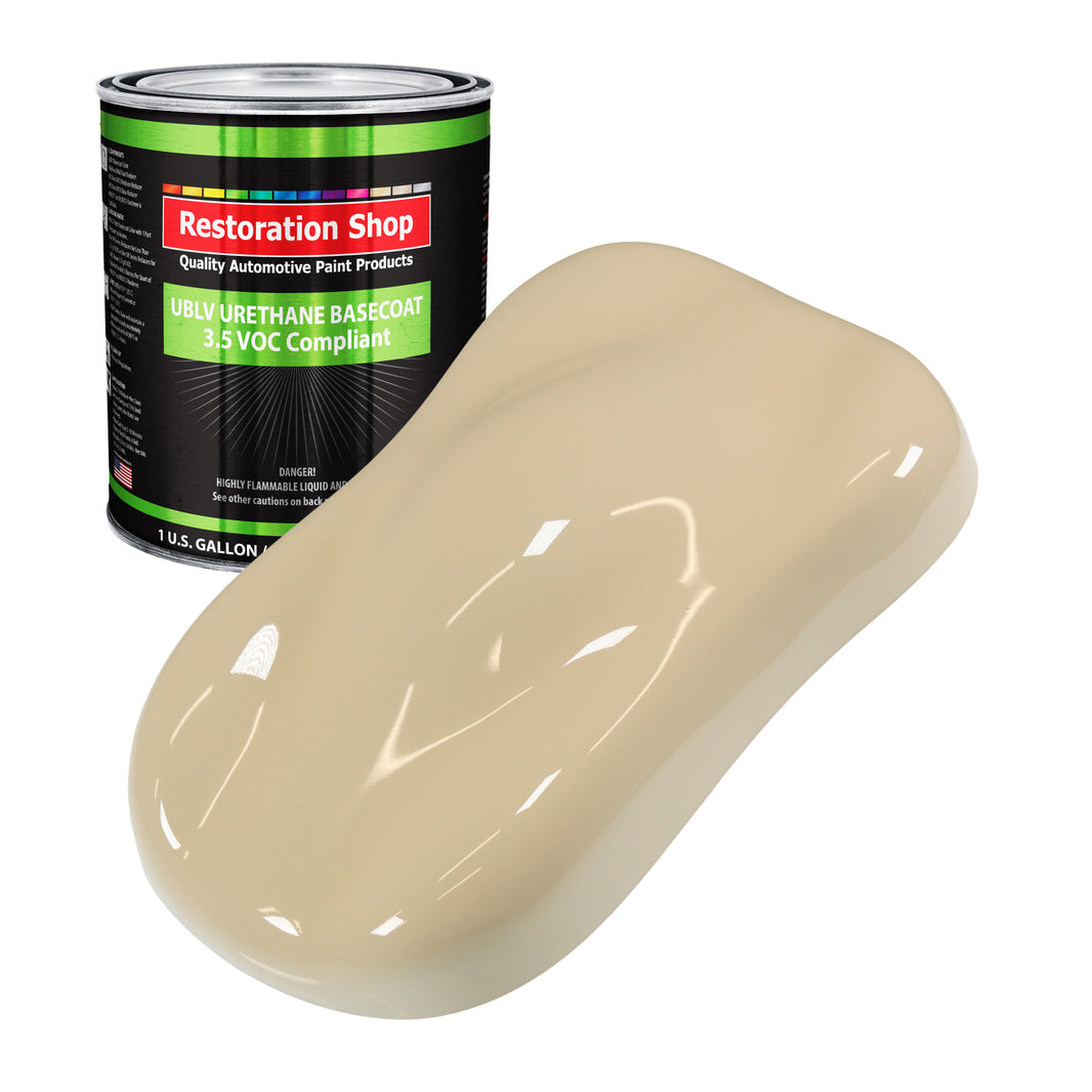 Ivory - LOW VOC Urethane Basecoat Auto Paint - Gallon Paint Color Only - Professional High Gloss Automotive, Car, Truck Refinish Coating