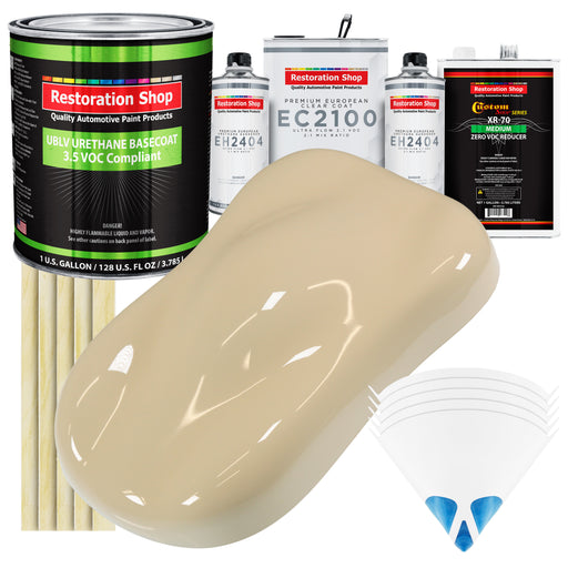 Ivory - LOW VOC Urethane Basecoat with European Clearcoat Auto Paint - Complete Gallon Paint Color Kit - Automotive Coating