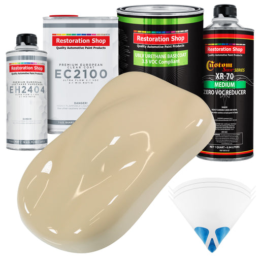 Ivory - LOW VOC Urethane Basecoat with European Clearcoat Auto Paint - Complete Quart Paint Color Kit - Automotive Coating