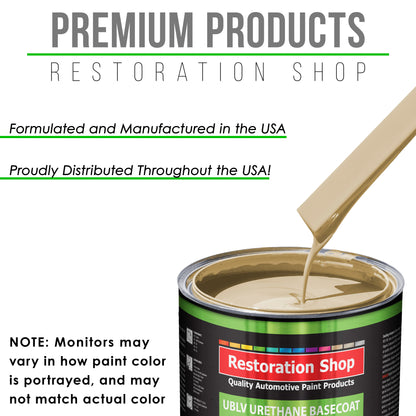 Ivory - LOW VOC Urethane Basecoat Auto Paint - Quart Paint Color Only - Professional High Gloss Automotive Coating