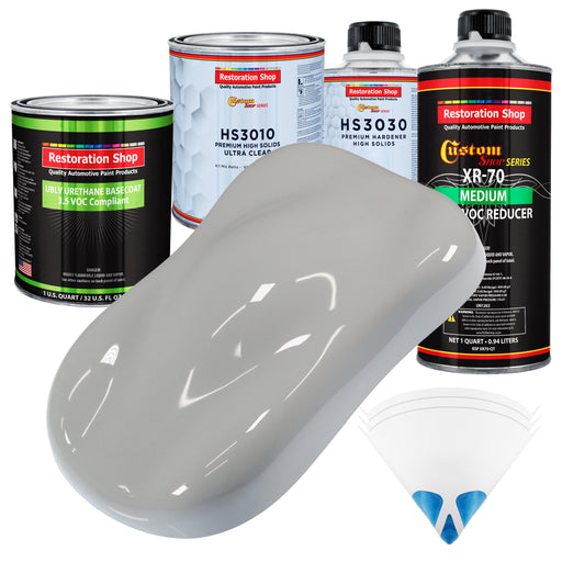 Mesa Gray - LOW VOC Urethane Basecoat with Premium Clearcoat Auto Paint - Complete Medium Quart Paint Kit - Professional High Gloss Automotive Coating