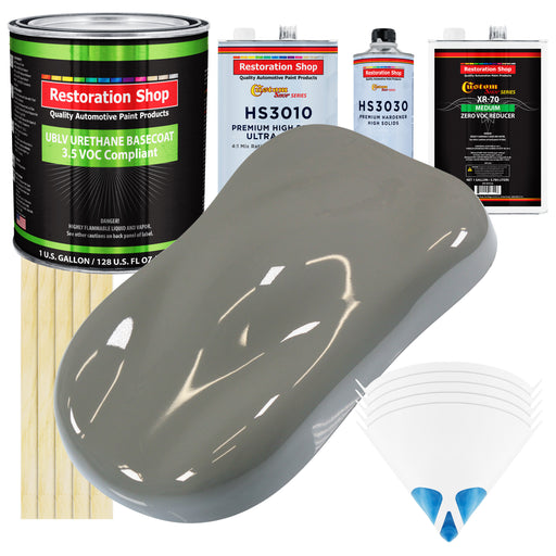 Dove Gray - LOW VOC Urethane Basecoat with Premium Clearcoat Auto Paint (Complete Medium Gallon Paint Kit) Professional High Gloss Automotive Coating