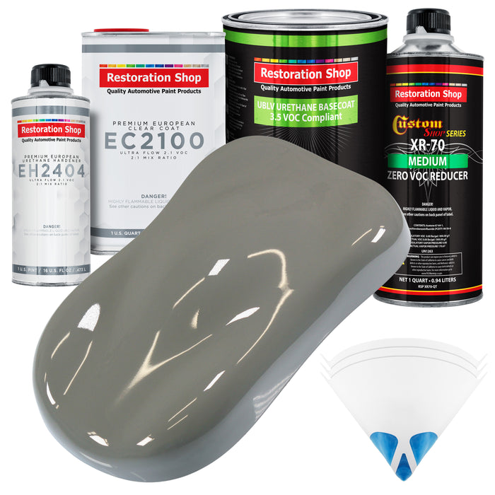 Dove Gray - LOW VOC Urethane Basecoat with European Clearcoat Auto Paint - Complete Quart Paint Color Kit - Automotive Coating