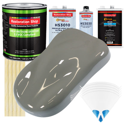 Dove Gray - LOW VOC Urethane Basecoat with Premium Clearcoat Auto Paint - Complete Slow Gallon Paint Kit - Professional High Gloss Automotive Coating