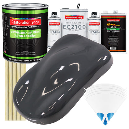 Machinery Gray - LOW VOC Urethane Basecoat with European Clearcoat Auto Paint - Complete Gallon Paint Color Kit - Automotive Coating