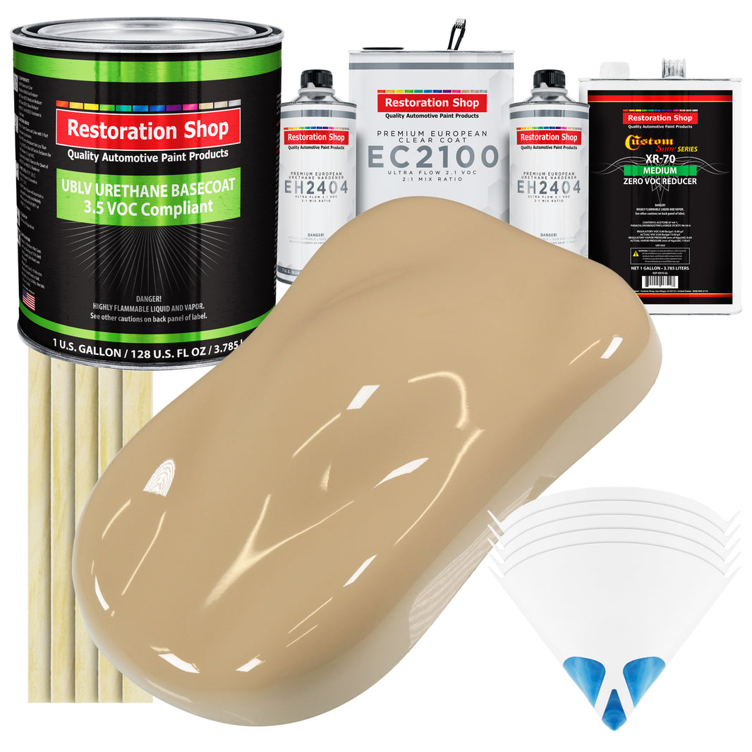 Shoreline Beige - LOW VOC Urethane Basecoat with European Clearcoat Auto Paint - Complete Gallon Paint Color Kit - Automotive Coating