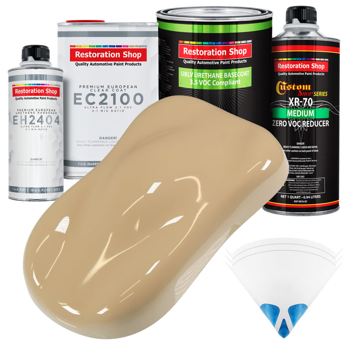 Shoreline Beige - LOW VOC Urethane Basecoat with European Clearcoat Auto Paint - Complete Quart Paint Color Kit - Automotive Coating