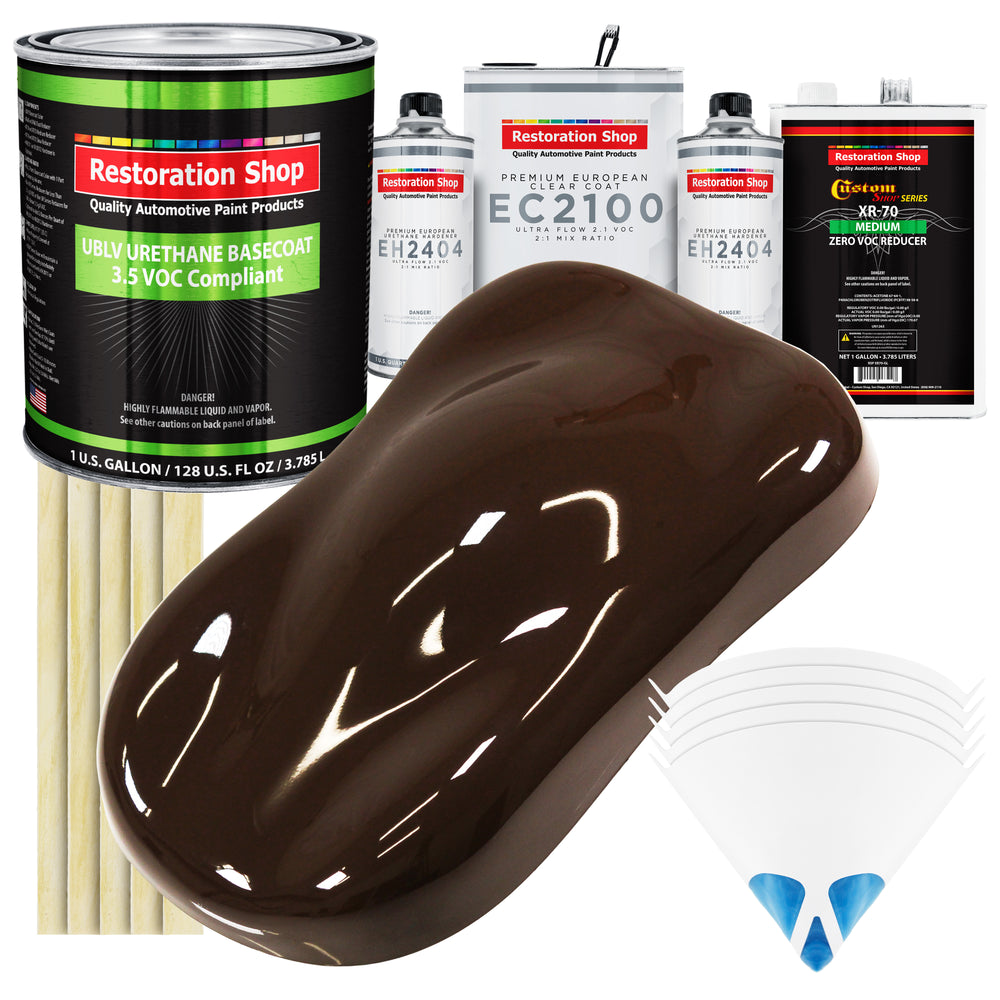 Dakota Brown - LOW VOC Urethane Basecoat with European Clearcoat Auto Paint - Complete Gallon Paint Color Kit - Automotive Coating