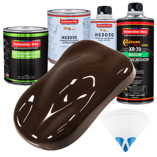 Dakota Brown - LOW VOC Urethane Basecoat with Premium Clearcoat Auto Paint - Complete Medium Quart Paint Kit - Professional Gloss Automotive Coating