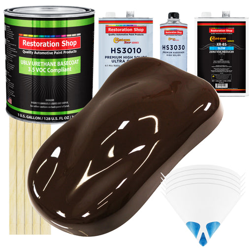 Dakota Brown - LOW VOC Urethane Basecoat with Premium Clearcoat Auto Paint (Complete Slow Gallon Paint Kit) Professional High Gloss Automotive Coating