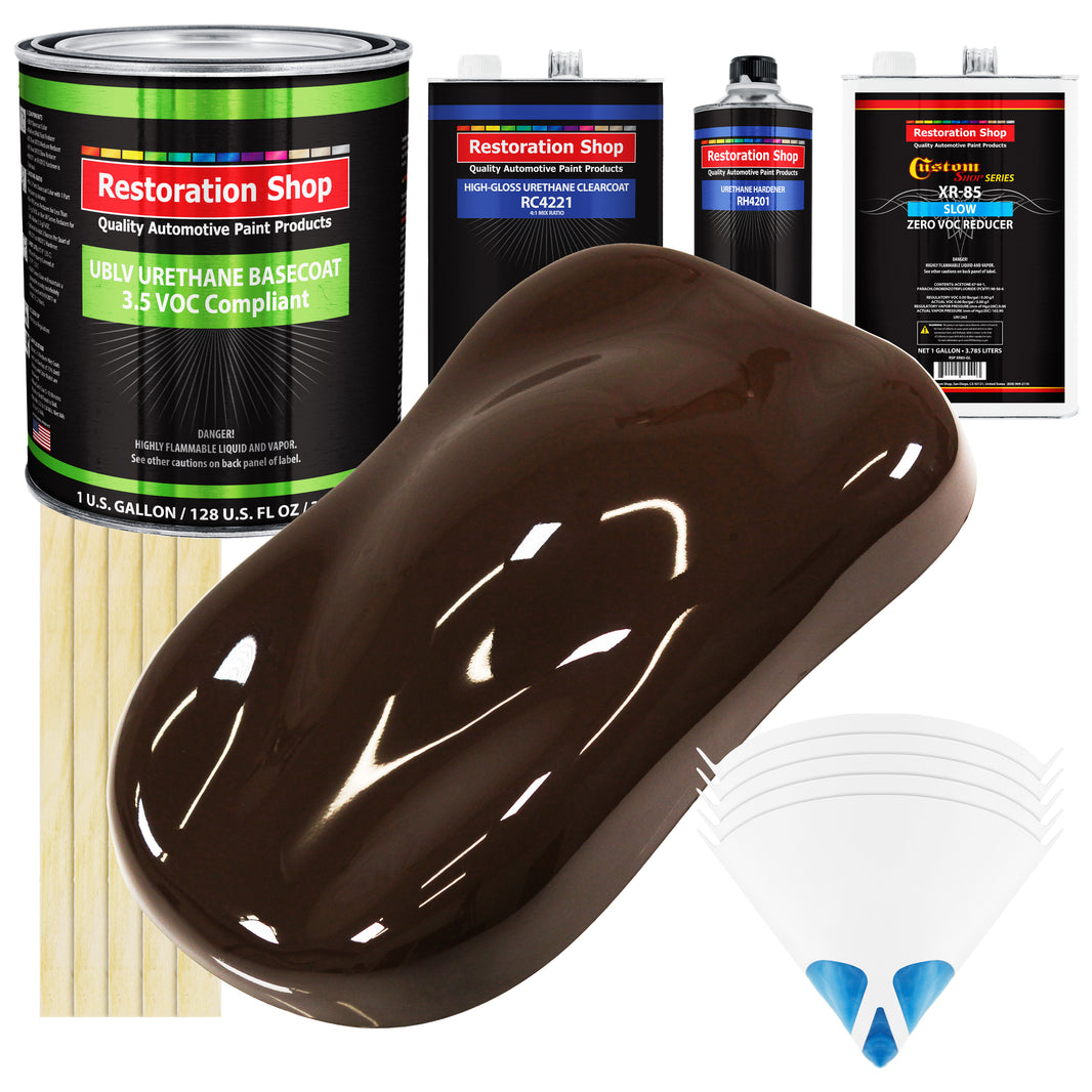 Dakota Brown - LOW VOC Urethane Basecoat with Clearcoat Auto Paint - Complete Slow Gallon Paint Kit - Professional High Gloss Automotive Coating