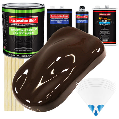 Dakota Brown - LOW VOC Urethane Basecoat with Clearcoat Auto Paint - Complete Slow Gallon Paint Kit - Professional High Gloss Automotive Coating