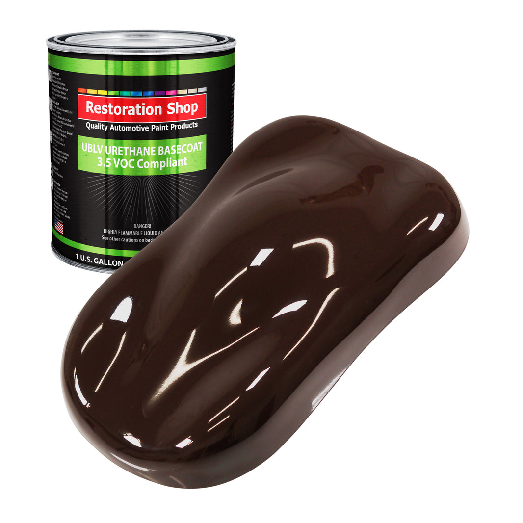 Dark Brown - LOW VOC Urethane Basecoat Auto Paint - Gallon Paint Color Only - Professional High Gloss Automotive, Car, Truck Refinish Coating