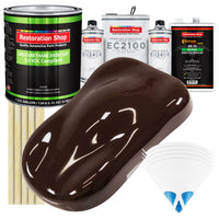 Dark Brown - LOW VOC Urethane Basecoat with European Clearcoat Auto Paint - Complete Gallon Paint Color Kit - Automotive Coating