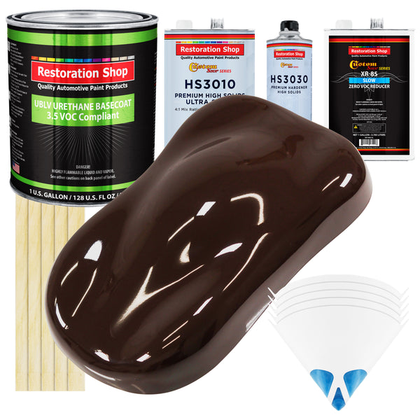 Dark Brown Low VOC Slow Premium Gallon Car Paint Kit Urethane Basecoat Clearcoat