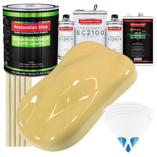 Springtime Yellow - LOW VOC Urethane Basecoat with European Clearcoat Auto Paint - Complete Gallon Paint Color Kit - Automotive Coating