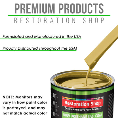 Springtime Yellow - LOW VOC Urethane Basecoat Auto Paint - Quart Paint Color Only - Professional High Gloss Automotive Coating