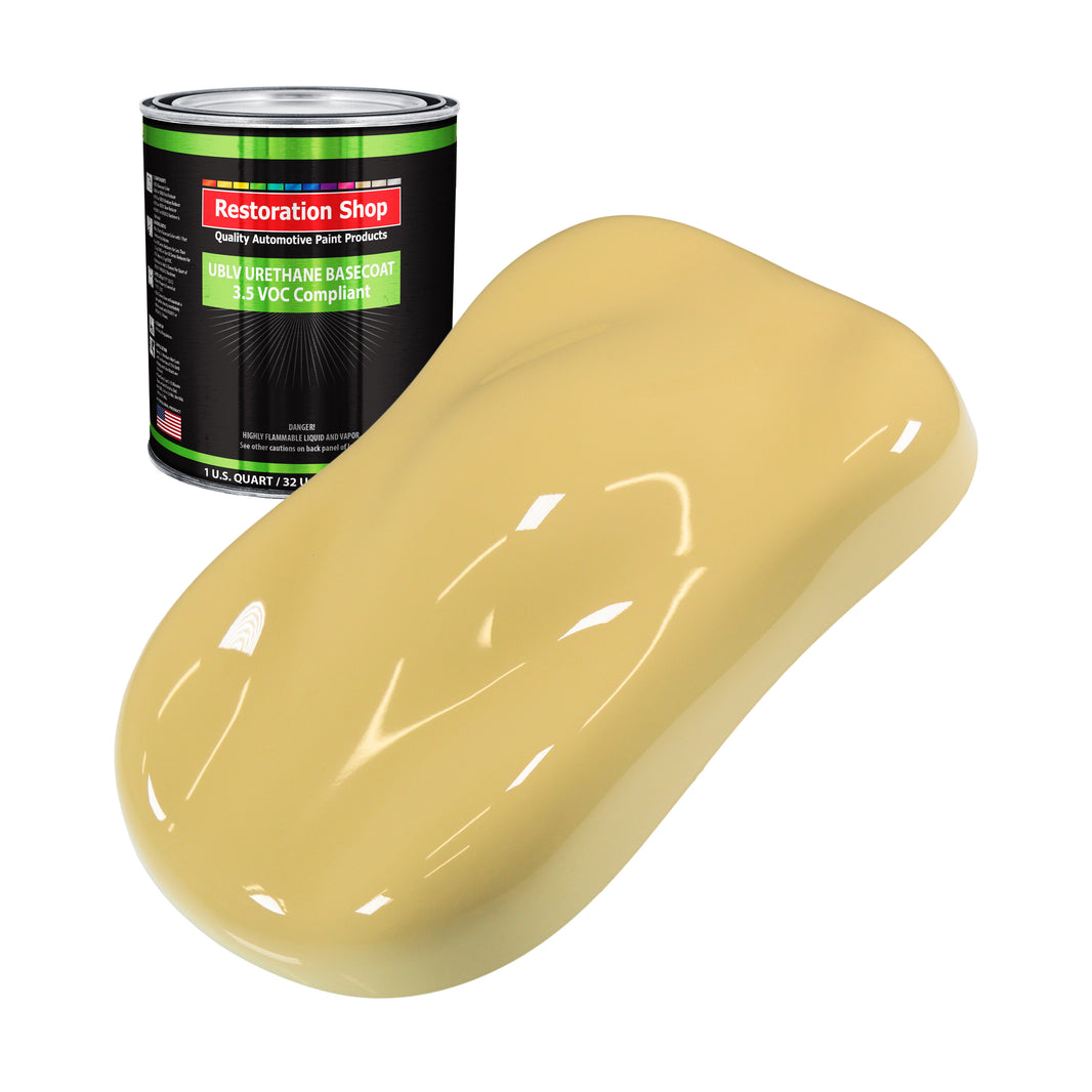 Springtime Yellow - LOW VOC Urethane Basecoat Auto Paint - Quart Paint Color Only - Professional High Gloss Automotive Coating