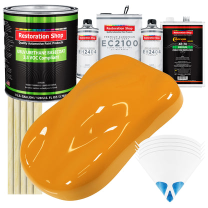School Bus Yellow - LOW VOC Urethane Basecoat with European Clearcoat Auto Paint - Complete Gallon Paint Color Kit - Automotive Coating