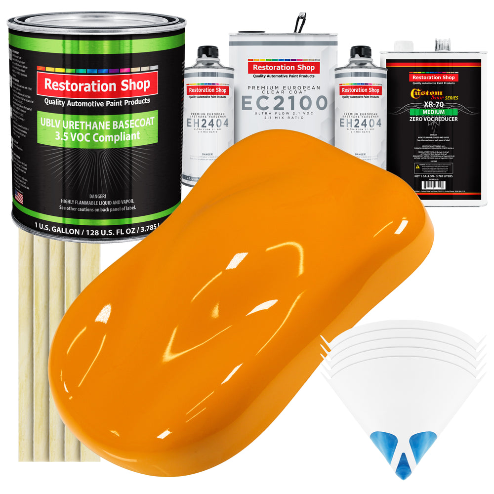 Speed Yellow - LOW VOC Urethane Basecoat with European Clearcoat Auto Paint - Complete Gallon Paint Color Kit - Automotive Coating